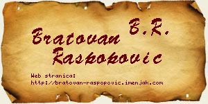 Bratovan Raspopović vizit kartica